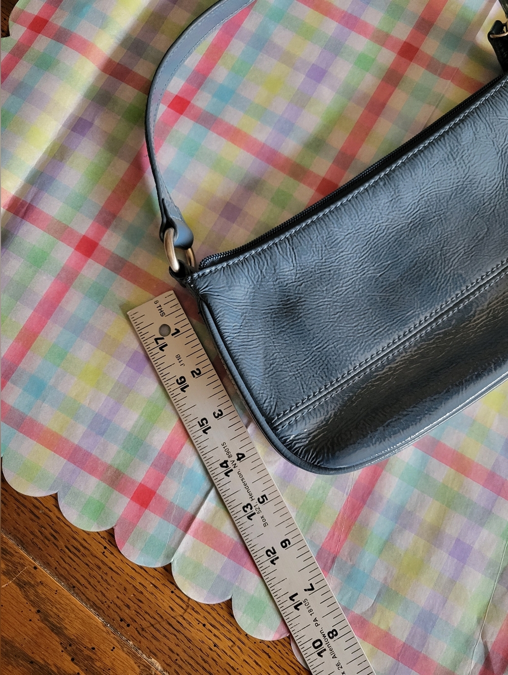 Wilson Leather Slate Blue Baguette Shoulder Bag Vintage 2004 - Picture 5 of 7